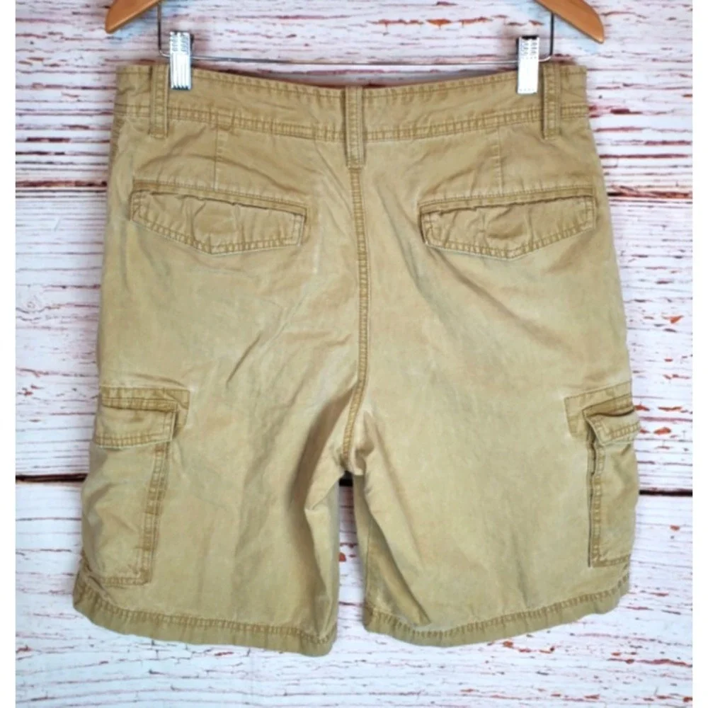 Eddie Bauer Cargo Shorts Men's Size 32 Khaki Beige 100% Cotton